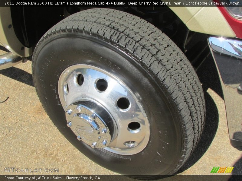 Deep Cherry Red Crystal Pearl / Light Pebble Beige/Bark Brown 2011 Dodge Ram 3500 HD Laramie Longhorn Mega Cab 4x4 Dually