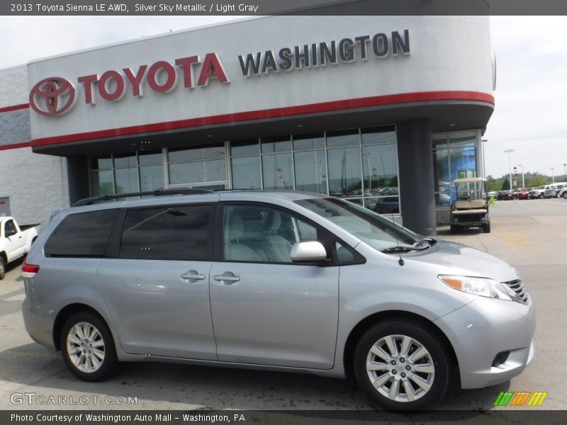 Silver Sky Metallic / Light Gray 2013 Toyota Sienna LE AWD