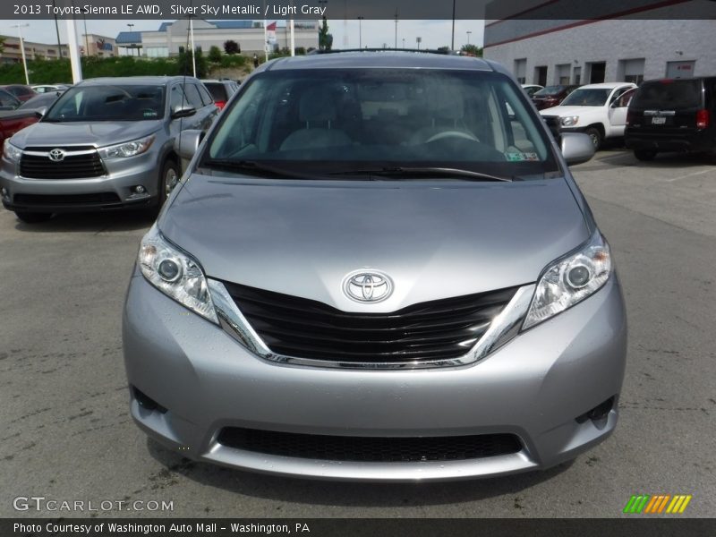 Silver Sky Metallic / Light Gray 2013 Toyota Sienna LE AWD