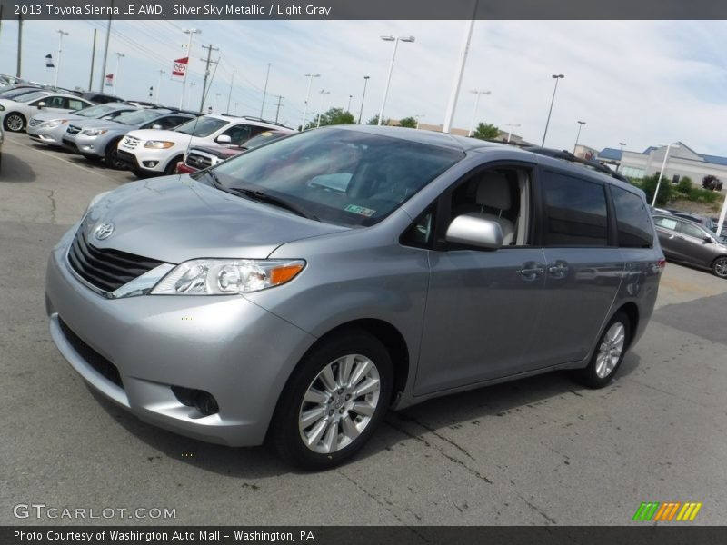 Silver Sky Metallic / Light Gray 2013 Toyota Sienna LE AWD