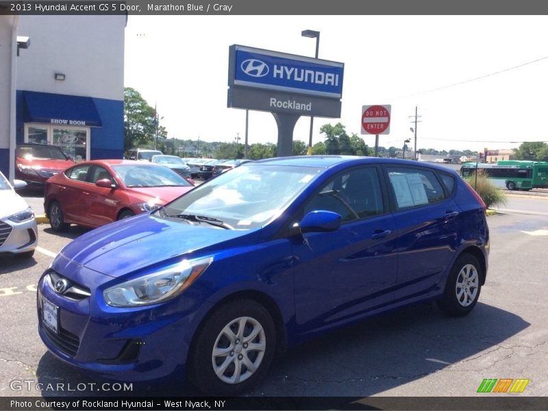 Marathon Blue / Gray 2013 Hyundai Accent GS 5 Door