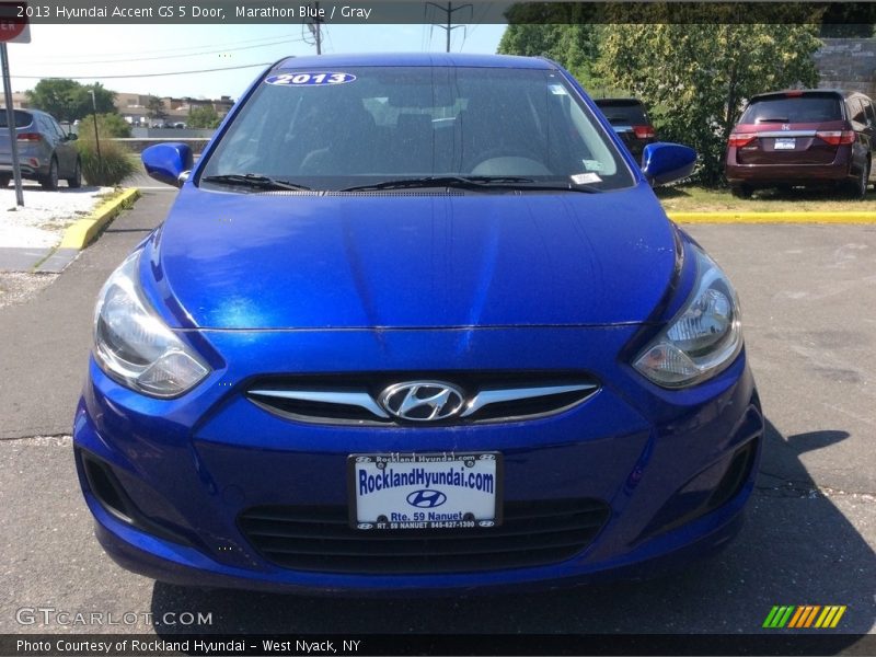 Marathon Blue / Gray 2013 Hyundai Accent GS 5 Door
