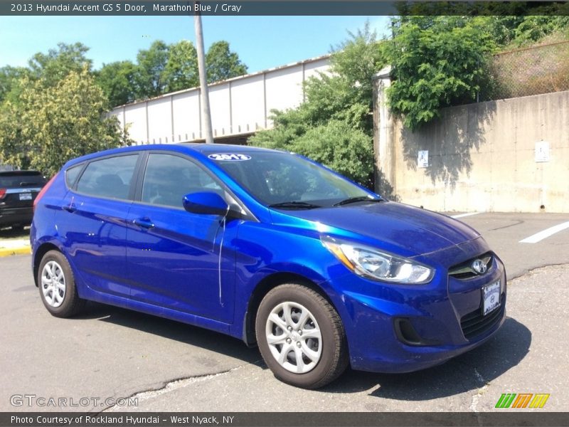 Marathon Blue / Gray 2013 Hyundai Accent GS 5 Door