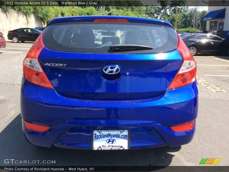 Marathon Blue / Gray 2013 Hyundai Accent GS 5 Door