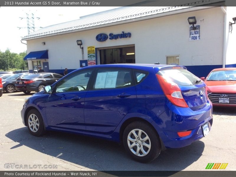Marathon Blue / Gray 2013 Hyundai Accent GS 5 Door
