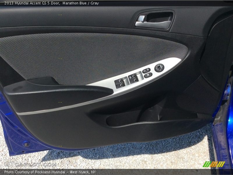 Marathon Blue / Gray 2013 Hyundai Accent GS 5 Door