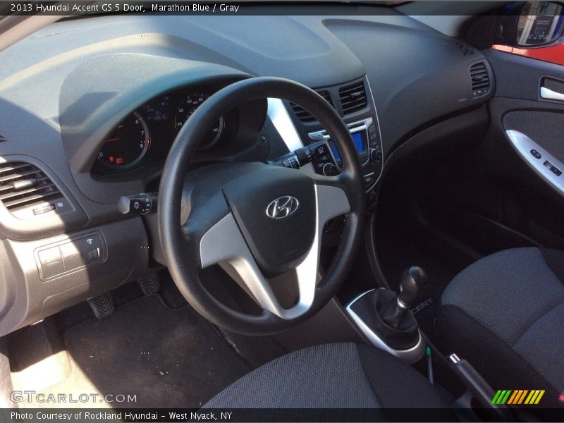 Marathon Blue / Gray 2013 Hyundai Accent GS 5 Door