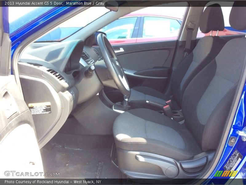 Marathon Blue / Gray 2013 Hyundai Accent GS 5 Door