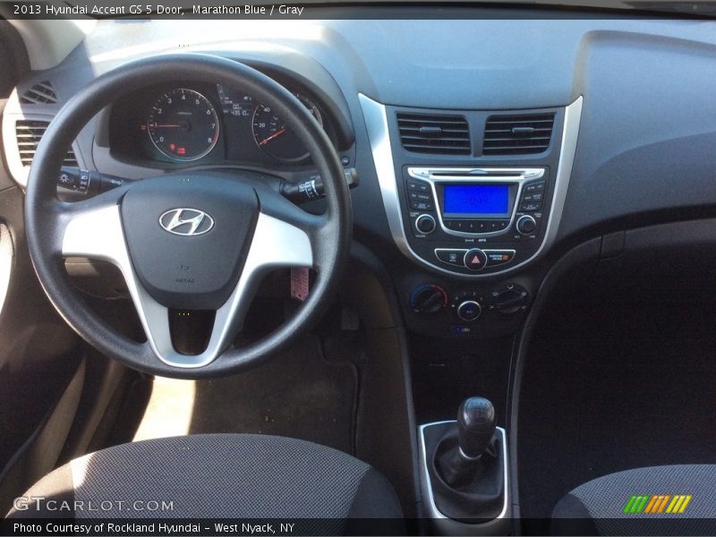 Marathon Blue / Gray 2013 Hyundai Accent GS 5 Door