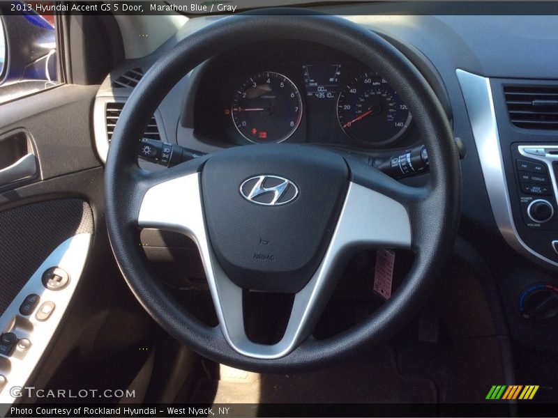 Marathon Blue / Gray 2013 Hyundai Accent GS 5 Door