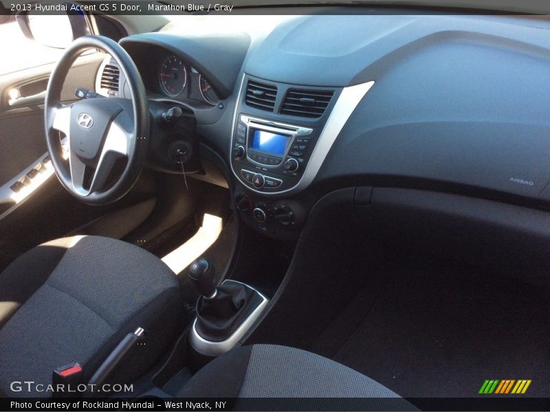 Marathon Blue / Gray 2013 Hyundai Accent GS 5 Door