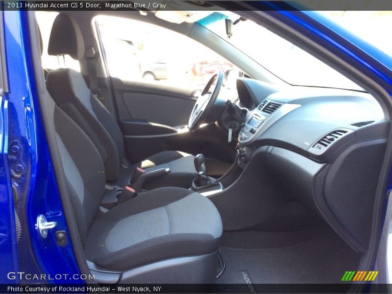 Marathon Blue / Gray 2013 Hyundai Accent GS 5 Door