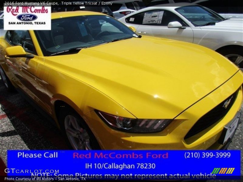Triple Yellow Tricoat / Ebony 2016 Ford Mustang V6 Coupe