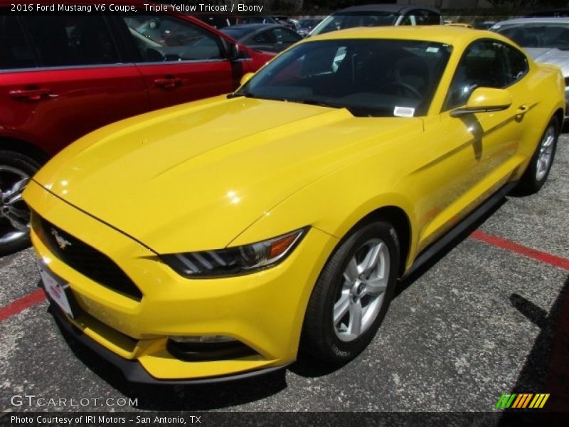 Triple Yellow Tricoat / Ebony 2016 Ford Mustang V6 Coupe