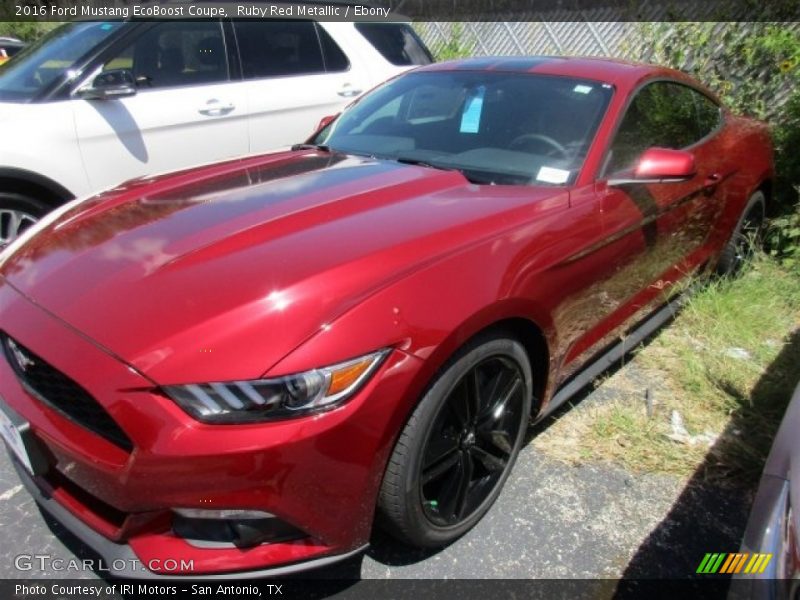 Ruby Red Metallic / Ebony 2016 Ford Mustang EcoBoost Coupe