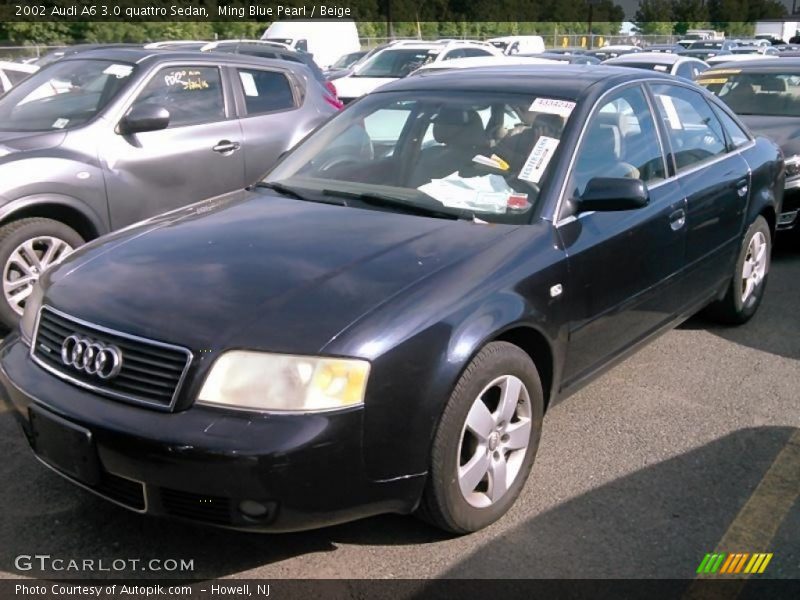 Ming Blue Pearl / Beige 2002 Audi A6 3.0 quattro Sedan