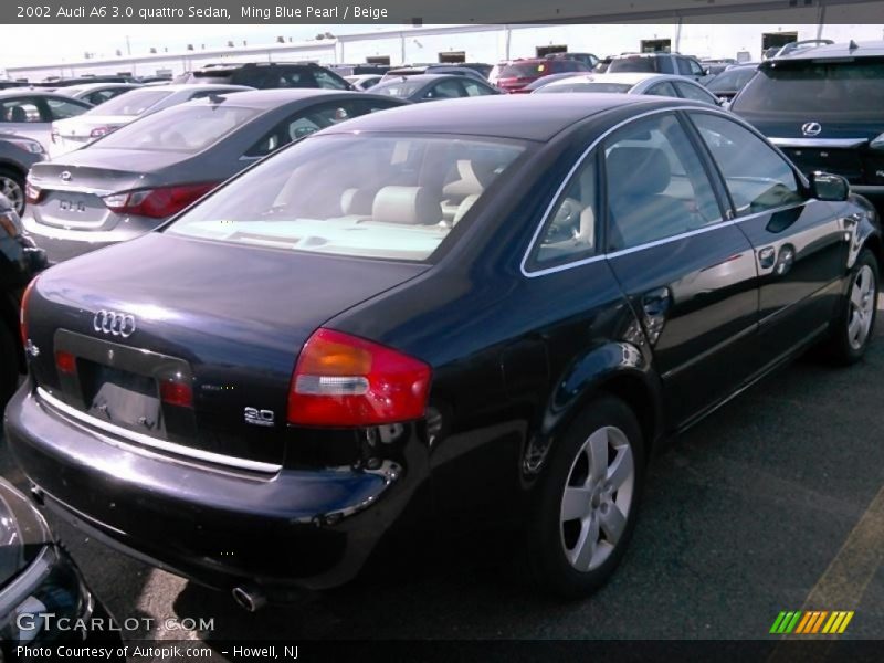 Ming Blue Pearl / Beige 2002 Audi A6 3.0 quattro Sedan