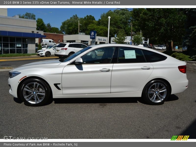 Mineral White Metallic / Coral Red 2016 BMW 3 Series 335i xDrive Gran Turismo