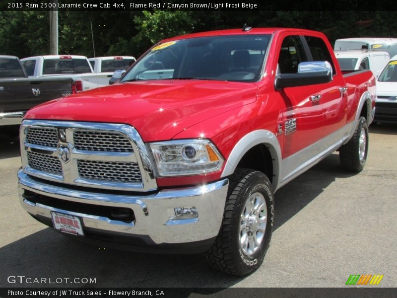 Flame Red / Canyon Brown/Light Frost Beige 2015 Ram 2500 Laramie Crew Cab 4x4