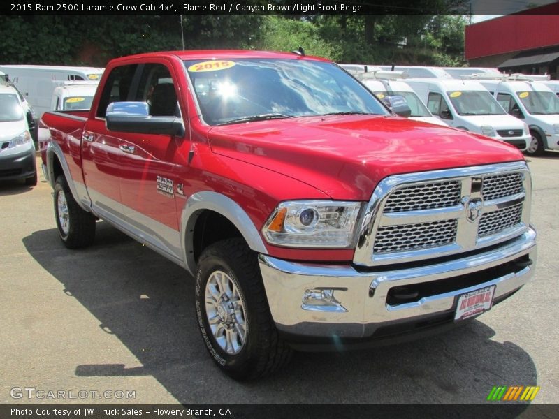 Flame Red / Canyon Brown/Light Frost Beige 2015 Ram 2500 Laramie Crew Cab 4x4