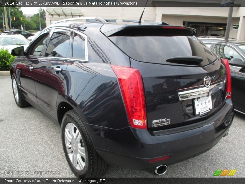 Sapphire Blue Metallic / Shale/Brownstone 2014 Cadillac SRX Luxury AWD