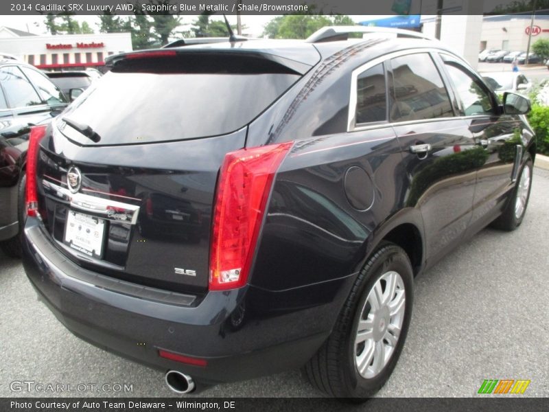 Sapphire Blue Metallic / Shale/Brownstone 2014 Cadillac SRX Luxury AWD