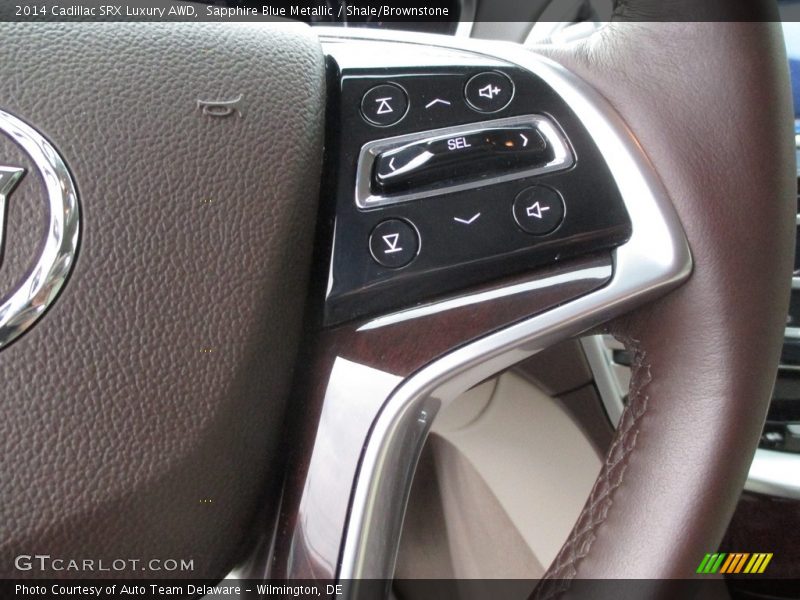 Sapphire Blue Metallic / Shale/Brownstone 2014 Cadillac SRX Luxury AWD