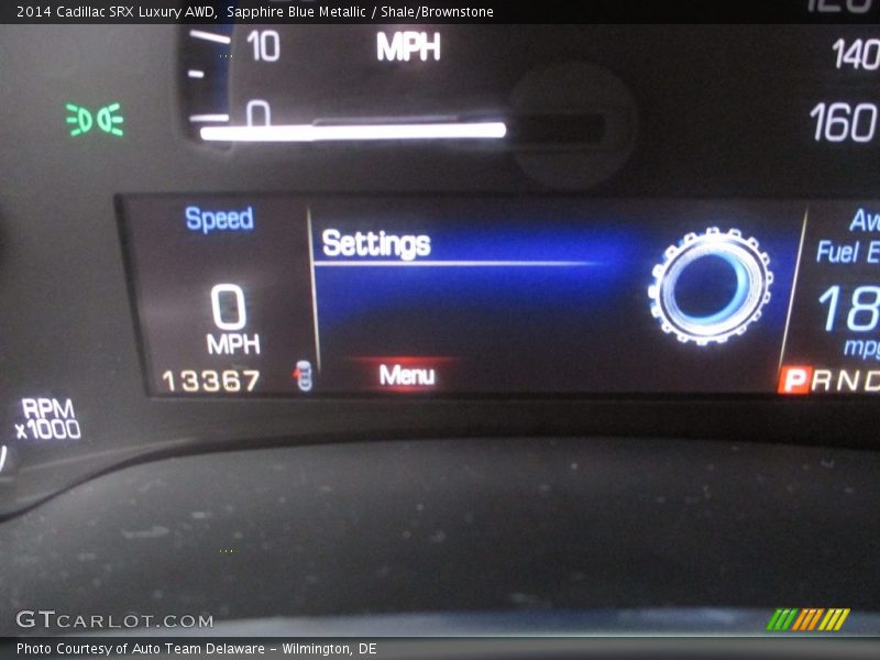 Sapphire Blue Metallic / Shale/Brownstone 2014 Cadillac SRX Luxury AWD