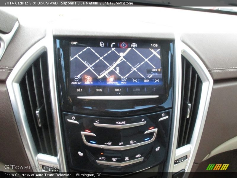 Sapphire Blue Metallic / Shale/Brownstone 2014 Cadillac SRX Luxury AWD