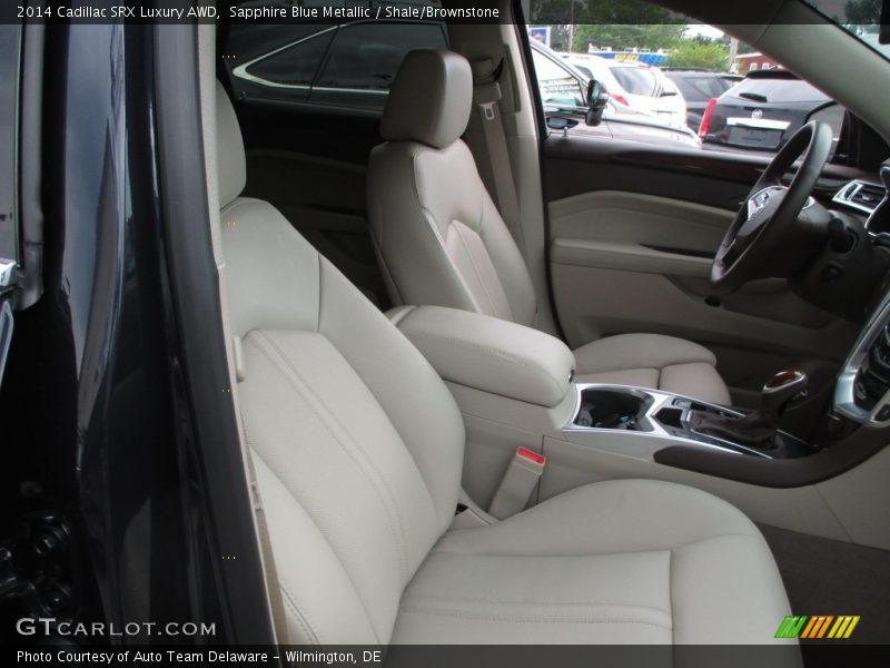 Sapphire Blue Metallic / Shale/Brownstone 2014 Cadillac SRX Luxury AWD