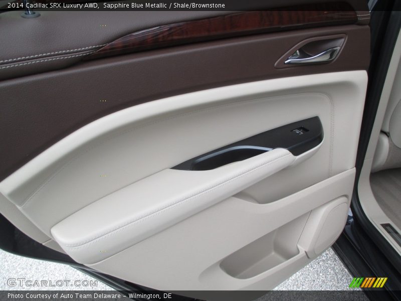 Sapphire Blue Metallic / Shale/Brownstone 2014 Cadillac SRX Luxury AWD