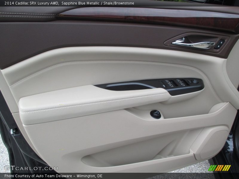 Sapphire Blue Metallic / Shale/Brownstone 2014 Cadillac SRX Luxury AWD