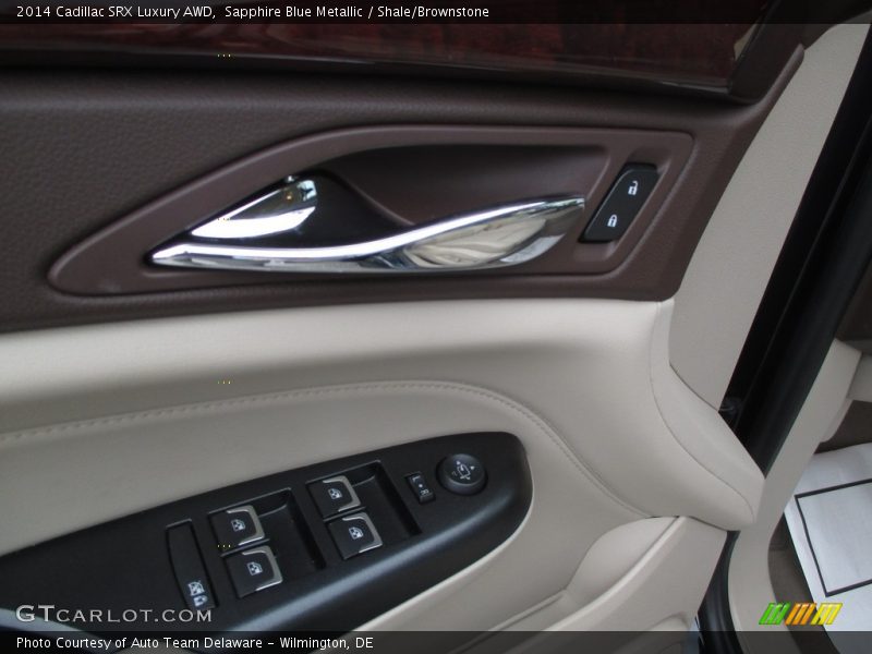 Sapphire Blue Metallic / Shale/Brownstone 2014 Cadillac SRX Luxury AWD