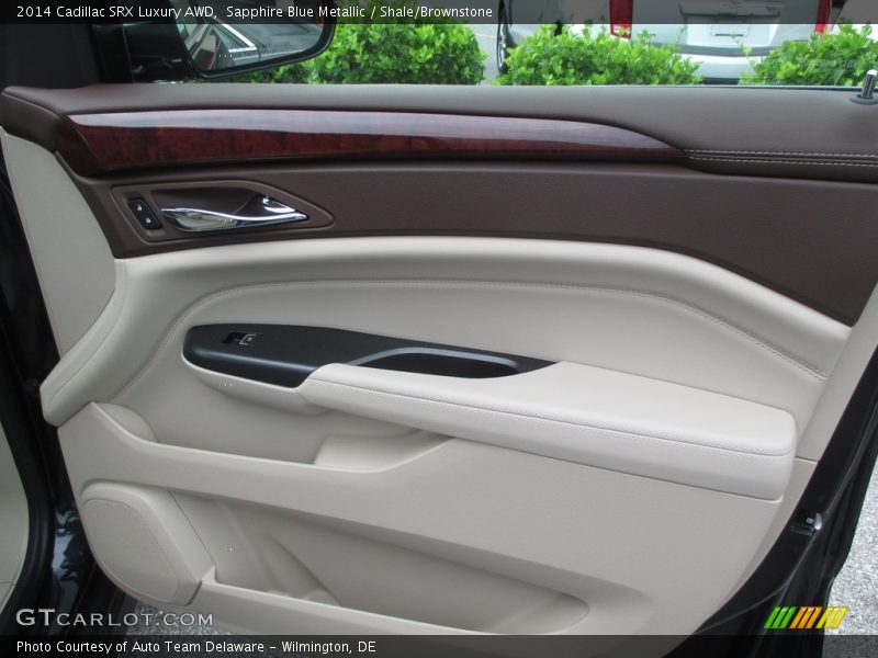 Sapphire Blue Metallic / Shale/Brownstone 2014 Cadillac SRX Luxury AWD