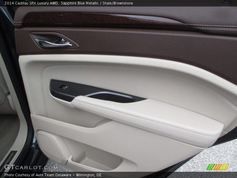 Sapphire Blue Metallic / Shale/Brownstone 2014 Cadillac SRX Luxury AWD