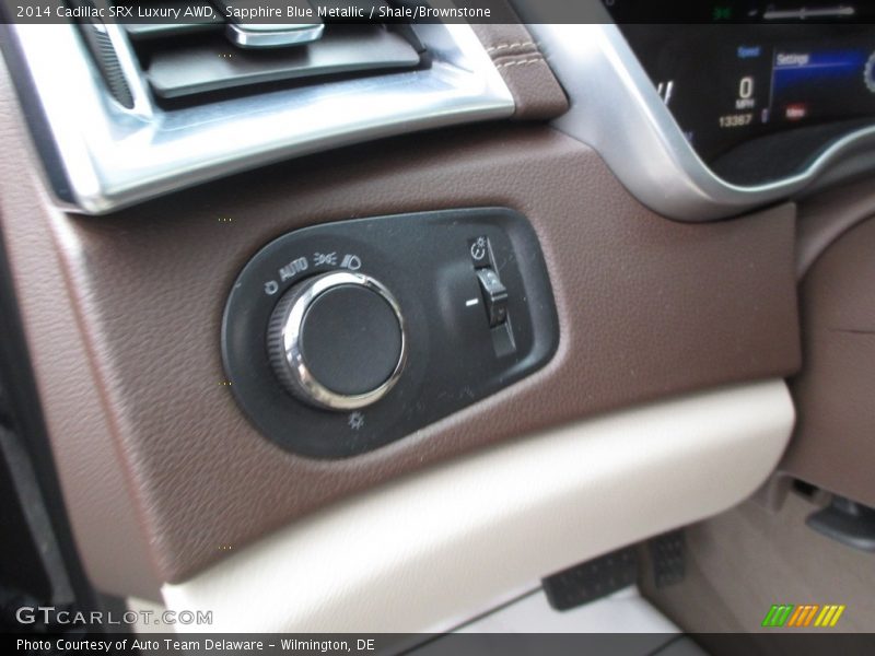 Sapphire Blue Metallic / Shale/Brownstone 2014 Cadillac SRX Luxury AWD