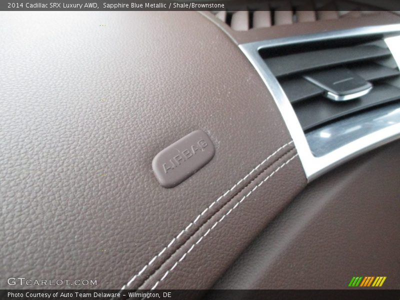 Sapphire Blue Metallic / Shale/Brownstone 2014 Cadillac SRX Luxury AWD