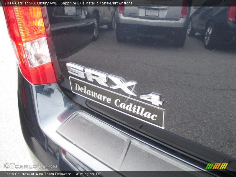 Sapphire Blue Metallic / Shale/Brownstone 2014 Cadillac SRX Luxury AWD