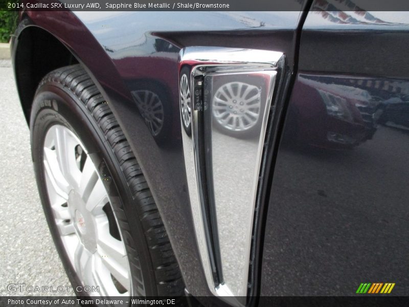 Sapphire Blue Metallic / Shale/Brownstone 2014 Cadillac SRX Luxury AWD