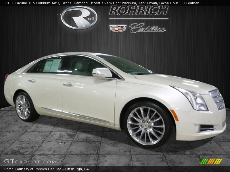 White Diamond Tricoat / Very Light Platinum/Dark Urban/Cocoa Opus Full Leather 2013 Cadillac XTS Platinum AWD