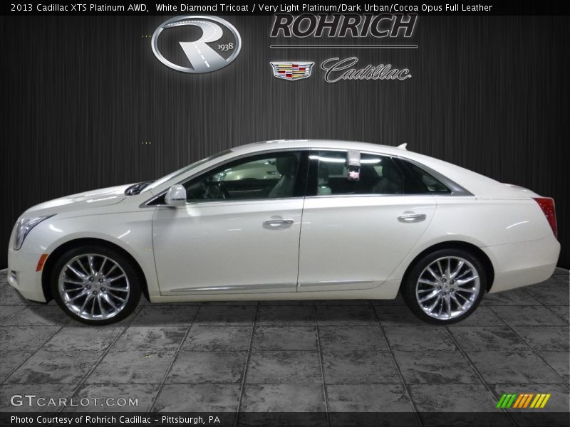 White Diamond Tricoat / Very Light Platinum/Dark Urban/Cocoa Opus Full Leather 2013 Cadillac XTS Platinum AWD