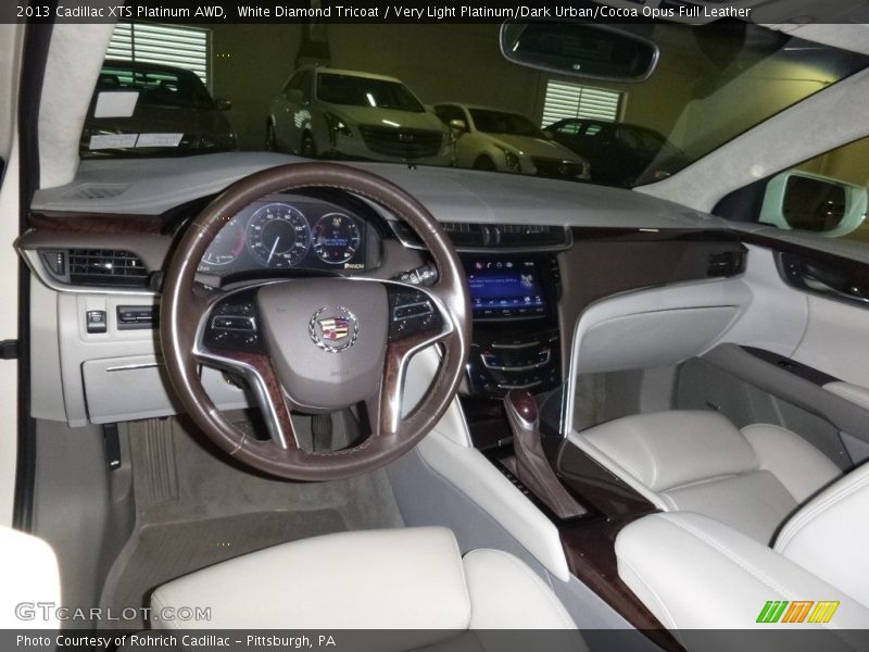 White Diamond Tricoat / Very Light Platinum/Dark Urban/Cocoa Opus Full Leather 2013 Cadillac XTS Platinum AWD