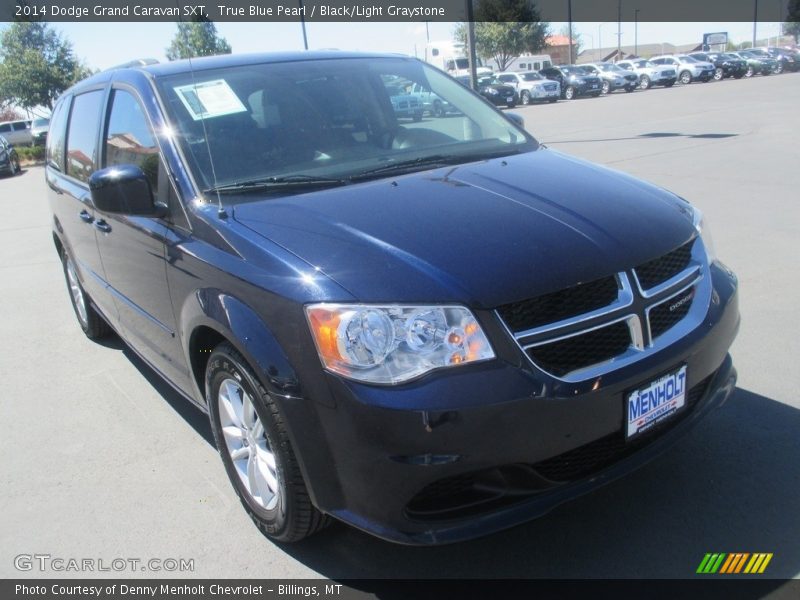 True Blue Pearl / Black/Light Graystone 2014 Dodge Grand Caravan SXT