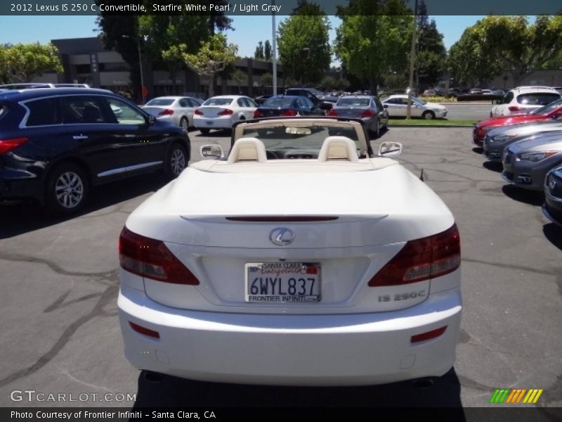Starfire White Pearl / Light Gray 2012 Lexus IS 250 C Convertible