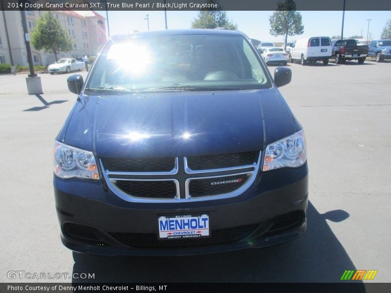 True Blue Pearl / Black/Light Graystone 2014 Dodge Grand Caravan SXT