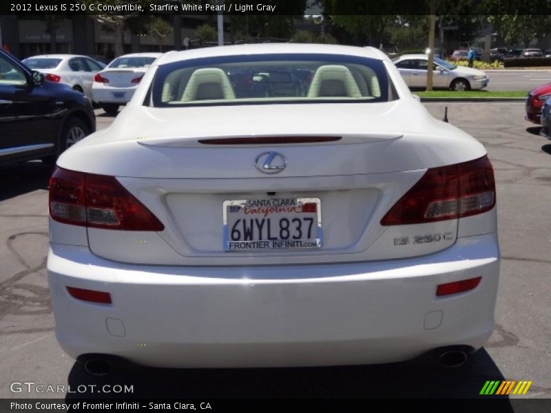 Starfire White Pearl / Light Gray 2012 Lexus IS 250 C Convertible