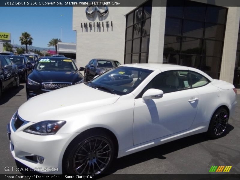 Starfire White Pearl / Light Gray 2012 Lexus IS 250 C Convertible