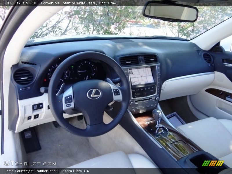 Starfire White Pearl / Light Gray 2012 Lexus IS 250 C Convertible