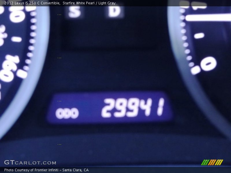 Starfire White Pearl / Light Gray 2012 Lexus IS 250 C Convertible