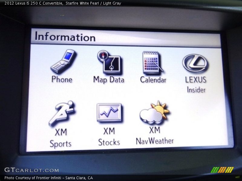 Starfire White Pearl / Light Gray 2012 Lexus IS 250 C Convertible